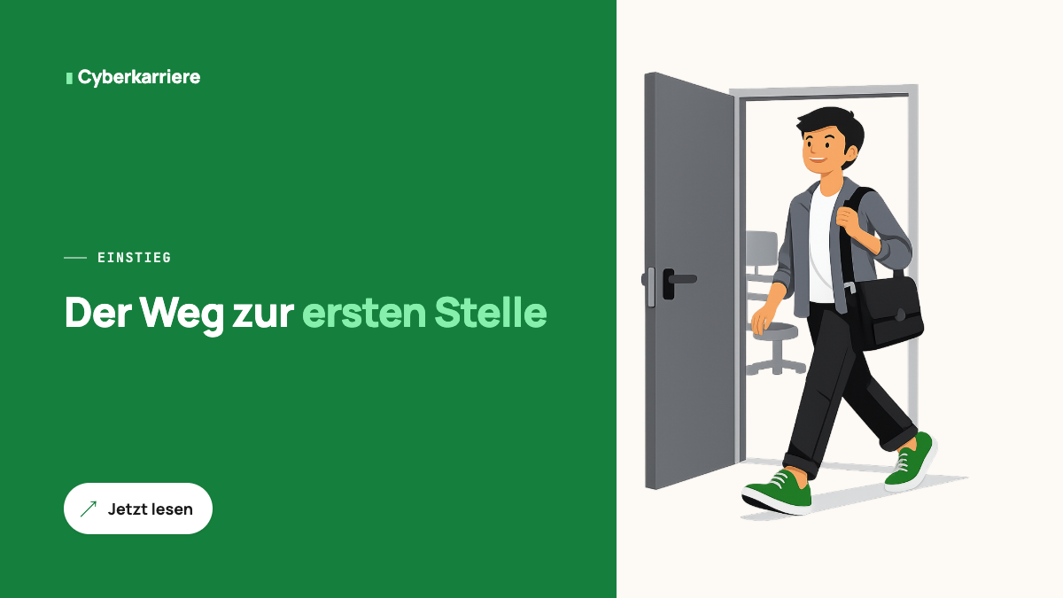 Illustration: junger Mensch betritt an Tag eins das Büro