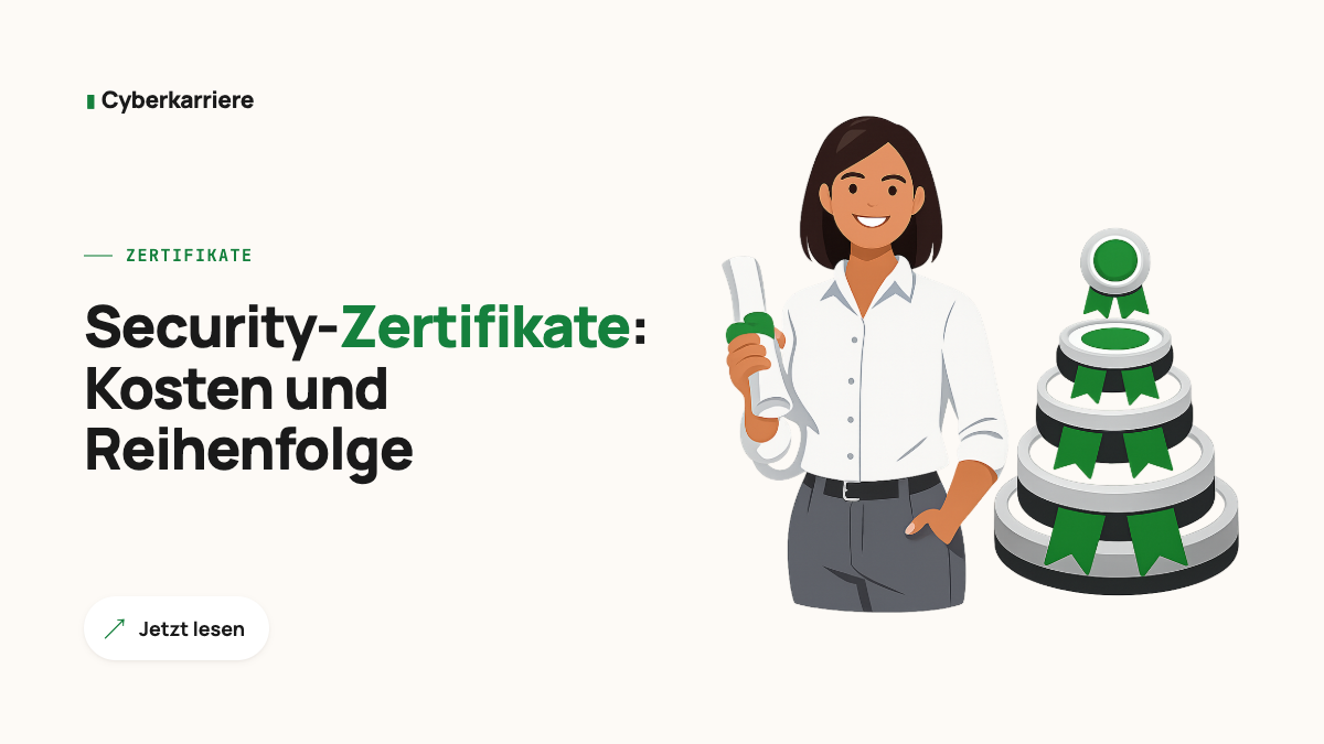 Illustration: Person mit Zertifikat neben einem Stapel Abzeichen